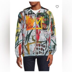 Basquiat × Members Only Windbreaker Jacket Graphic Art EUC Size L